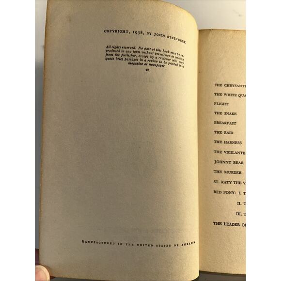 The Long Valley John Steinbeck 1938 Hardcover Book - Picture 7 of 13